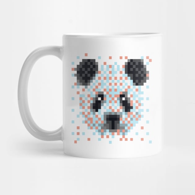 Retro 8bit Pixel Art Panda Bear by Blue Planet Boutique